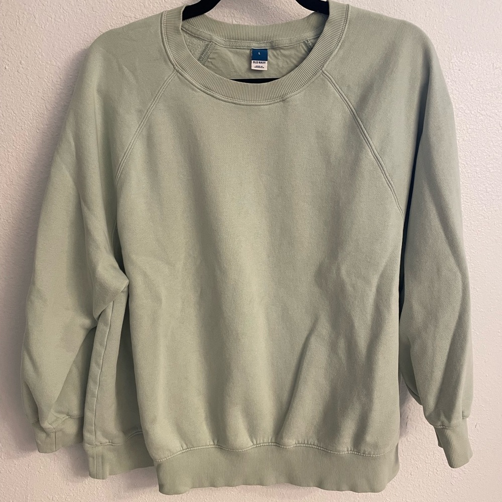 Old Navy Women’s Crewneck Sweatshirt in Sage Green